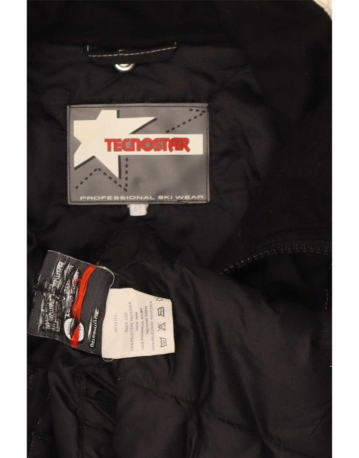 Vintage Herren Skijacke IT 48 Mittelschwarzes Colourblock-Polyester