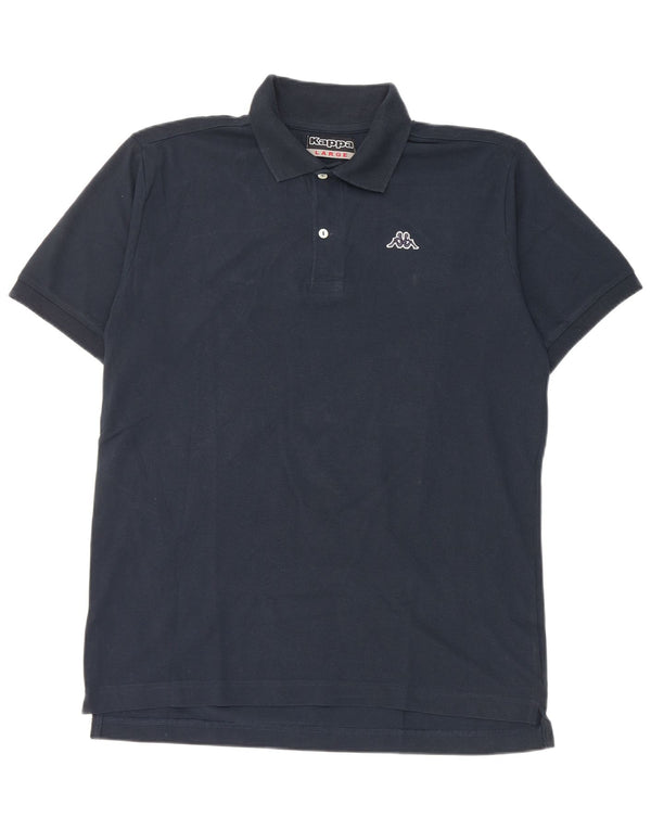 Kappa Damen Poloshirt UK 16 Large Marineblau Baumwolle
