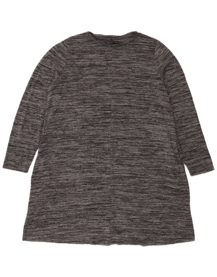 Marks & Spencer Damen Pulloverkleid UK 18 XL Grau meliertes Polyester