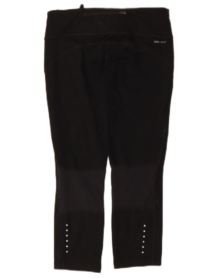 Nike Damen Dri Fit Capri Leggings UK 10 Small Schwarz Polyester