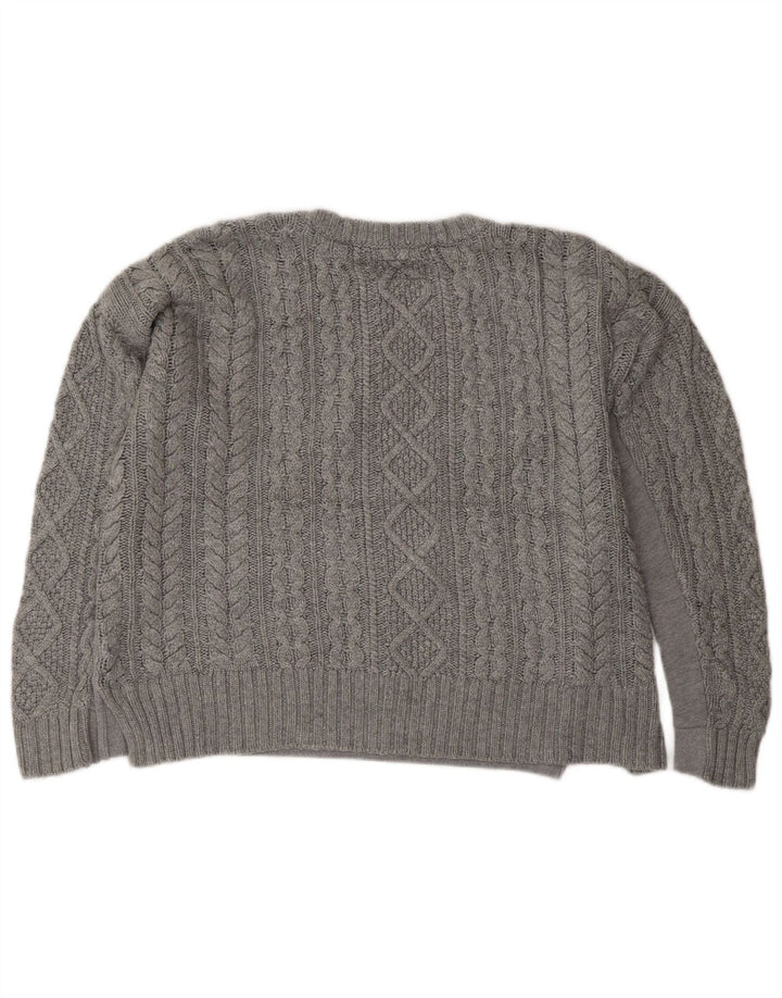 SUPERDRY Übergroßer Grafik-Sweatshirtpullover für Damen, UK 14, Mittelgrau