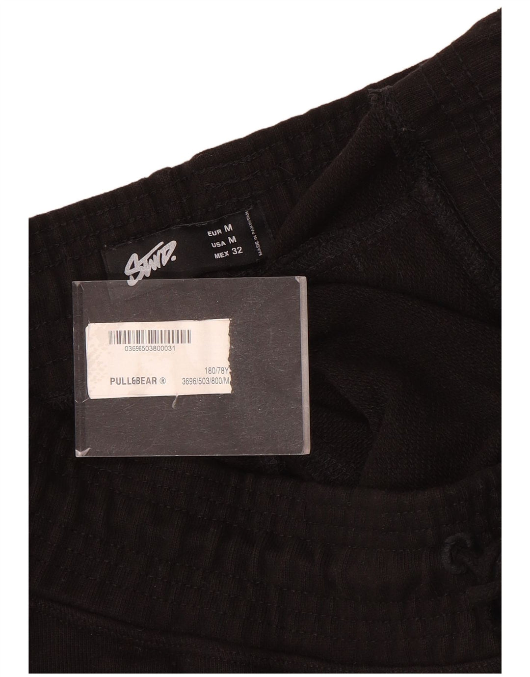 Pull & Bear Herren-Sportshorts aus mittelschwarzer Baumwolle
