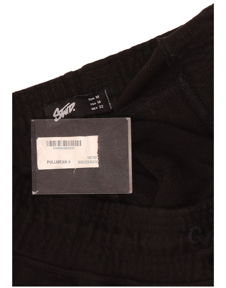 Pull & Bear Herren-Sportshorts aus mittelschwarzer Baumwolle