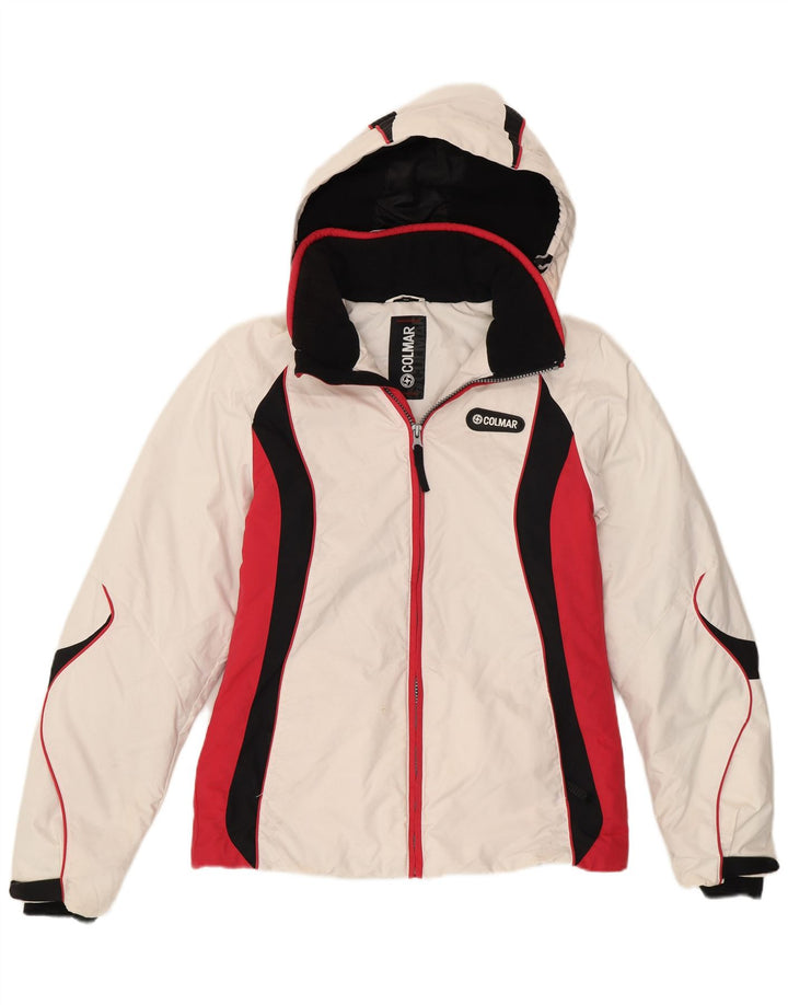 Colmar Damen Skijacke mit Kapuze IT 42 Mittelweiß Colourblock Sports