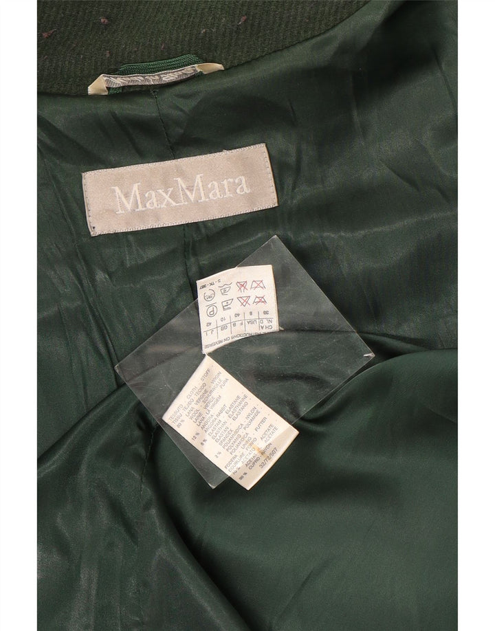Max Mara Damen Übergroßer Mantel UK 10 Small Grüne Wolle