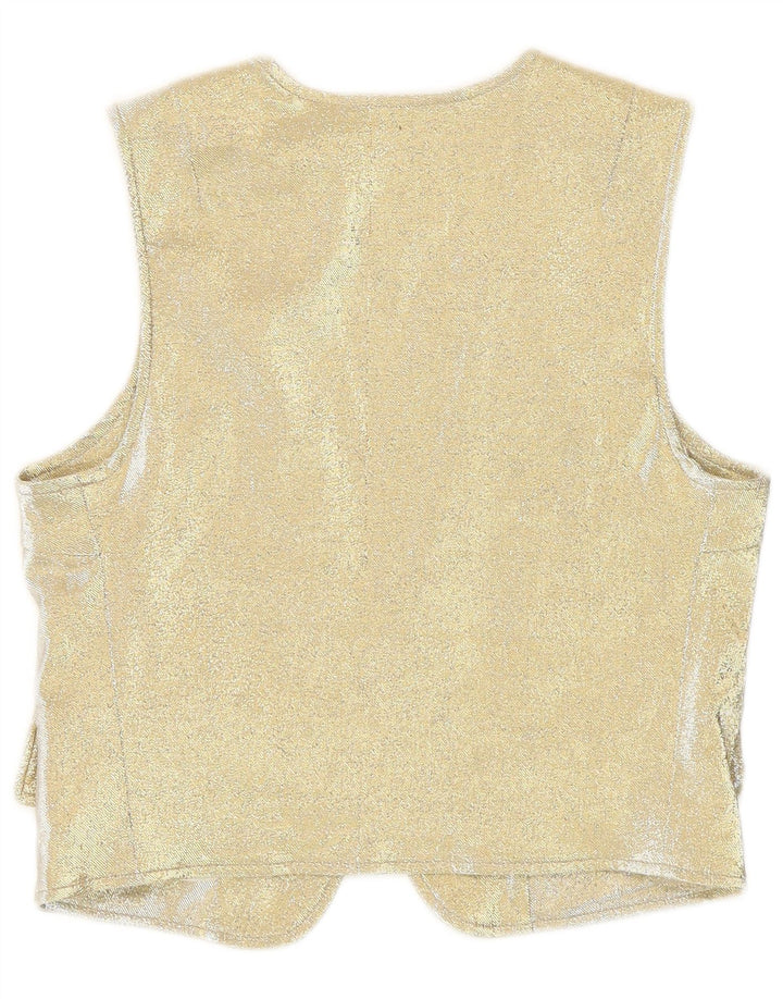 Levi's Damen Weste UK 10 Small Gold Cotton Western