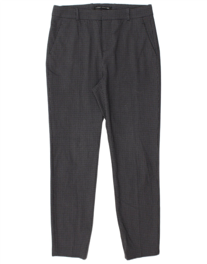 Zara Slim-Anzughose für Damen, EU 40, mittelgroß, W30, L28, grauer Hahnentrittmuster
