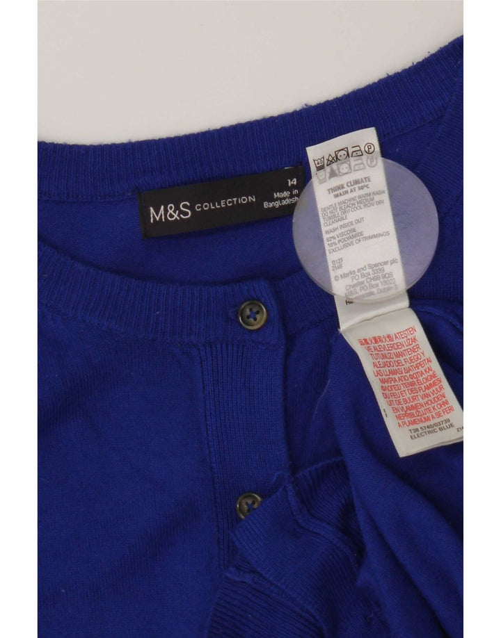 Marks & Spencer Damen-Cardigan-Pullover UK 14 Mittelblaue Viskose