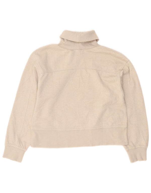 Zara Damen Crop Sweatshirt Pullover UK 10 Small Weiß