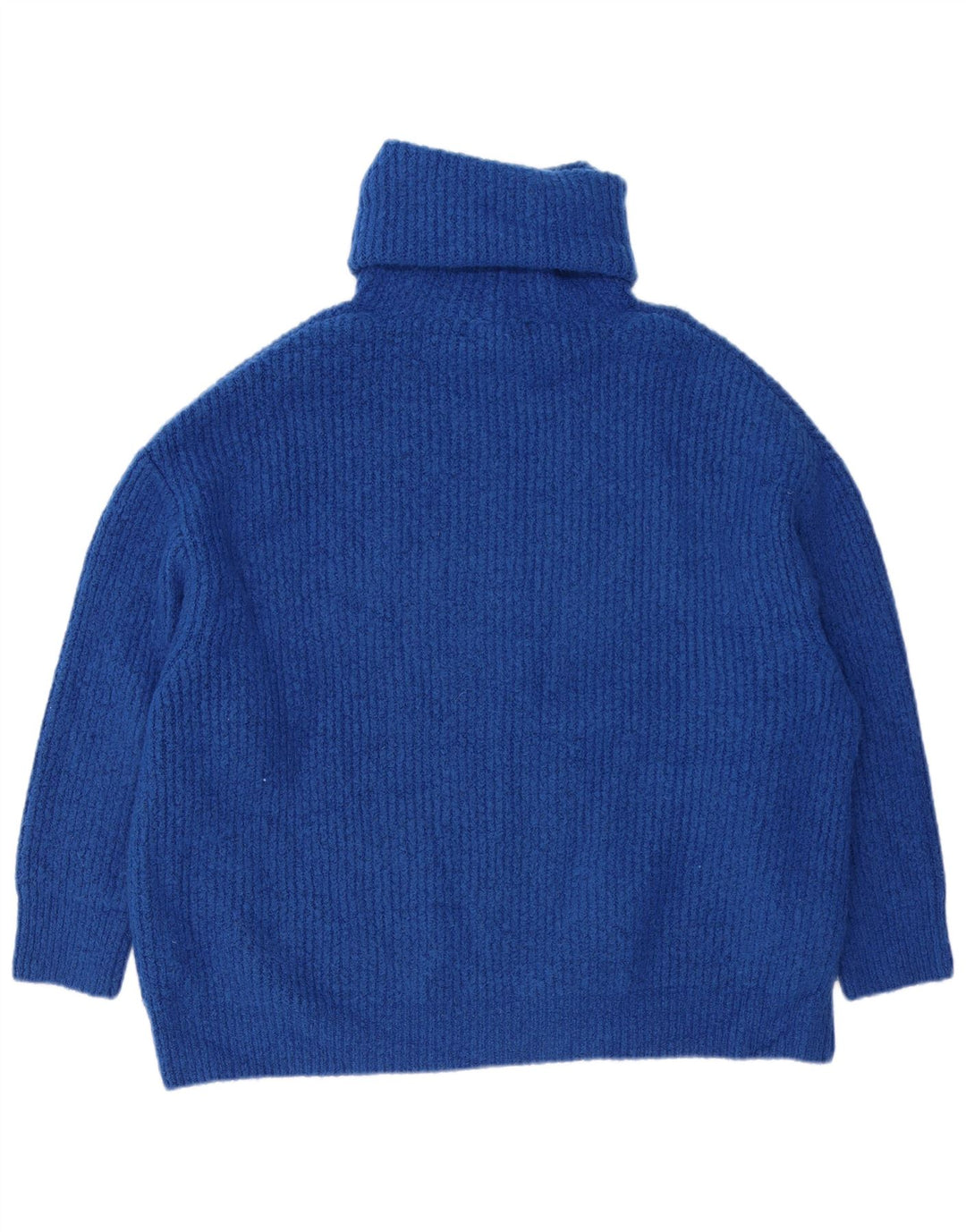 Übergroßer Rollkragenpullover von Zara für Damen, Gr. 14, mittelblaues Acryl