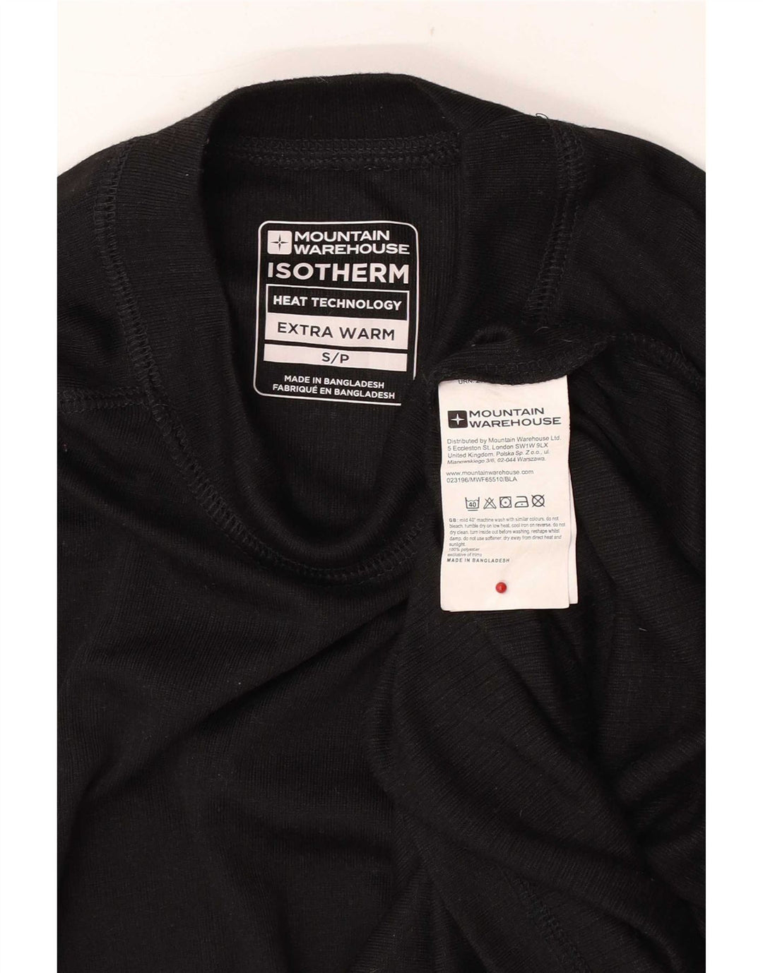 Mountain Warehouse Herren-Oberteil, langärmelig, Größe S, Schwarz, Polyester