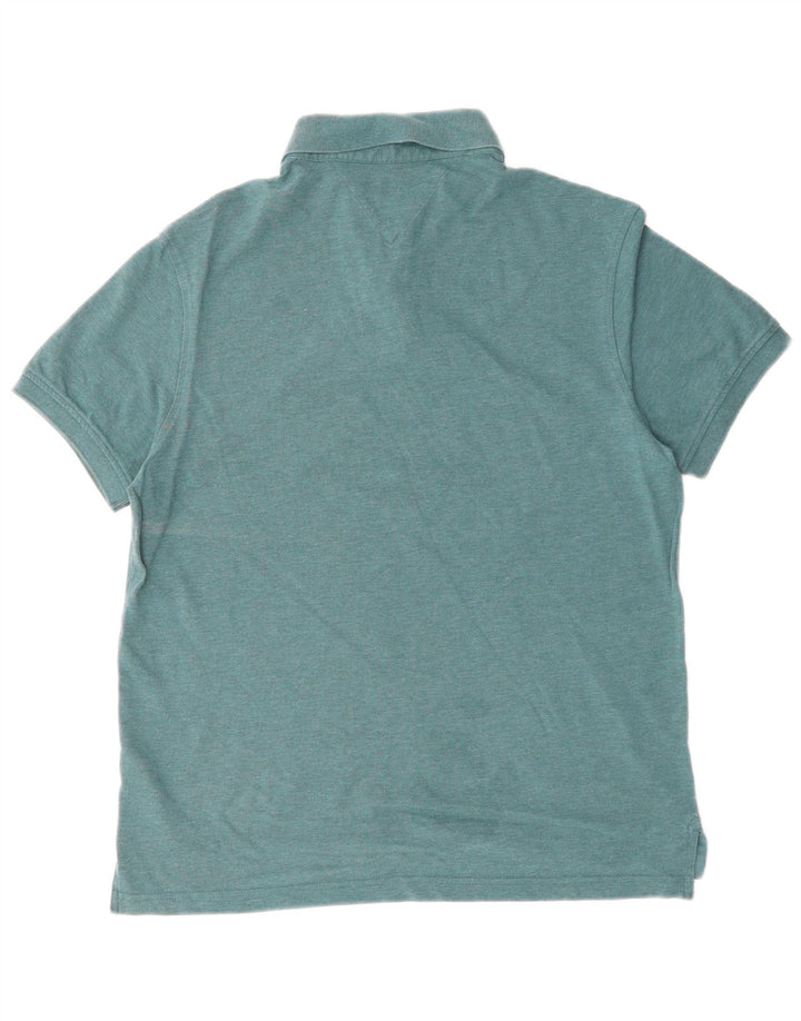 Tommy Hilfiger Herren-Poloshirt aus mittelblauer Baumwolle