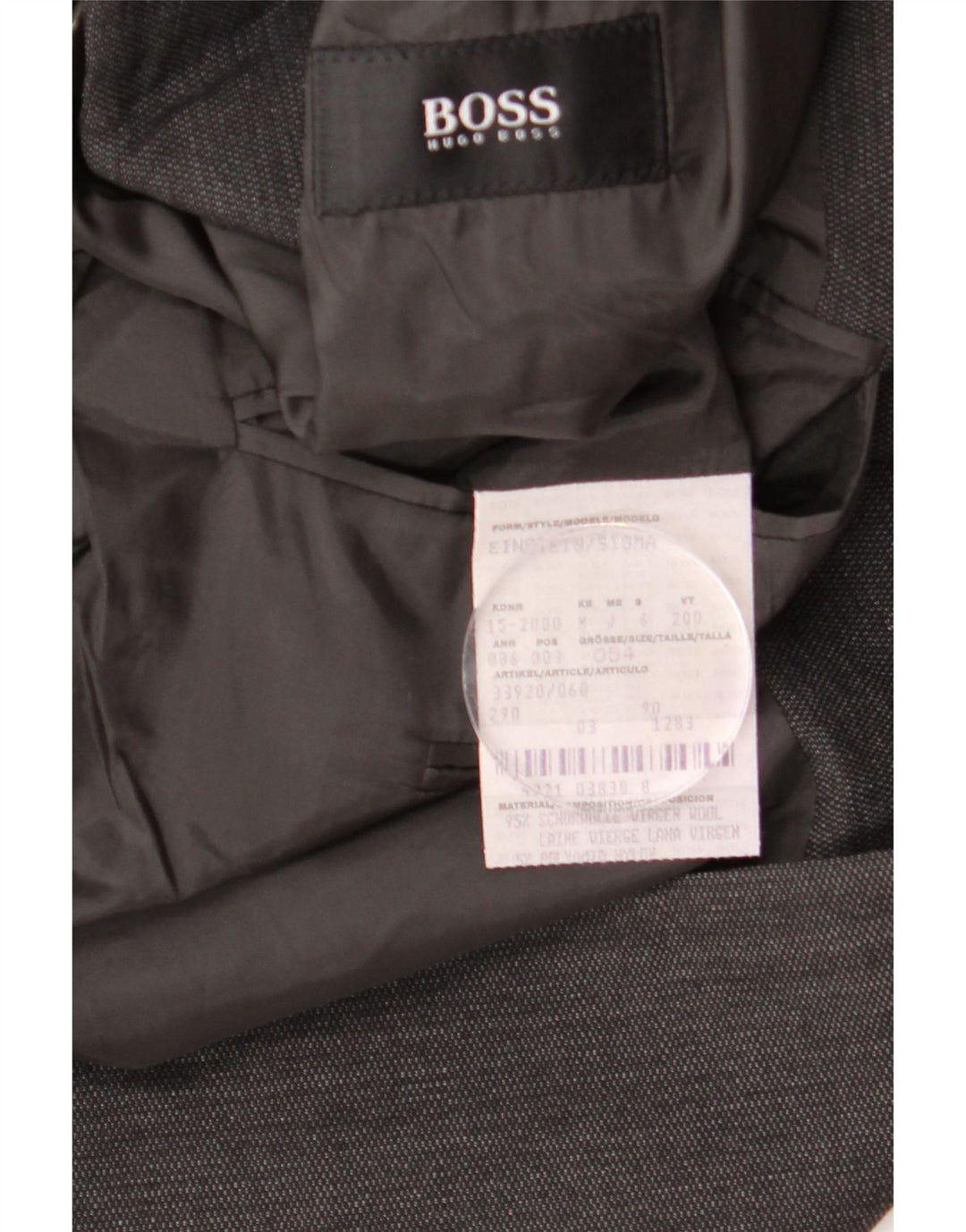 HUGO BOSS Herren-Blazer mit 3 Knöpfen, EU 54, 2XL, graue Wolle