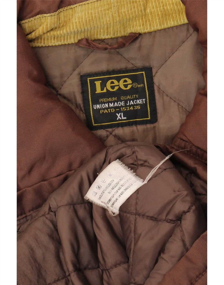 Lee Herren gepolsterte Jacke UK 42 XL braunes Nylon