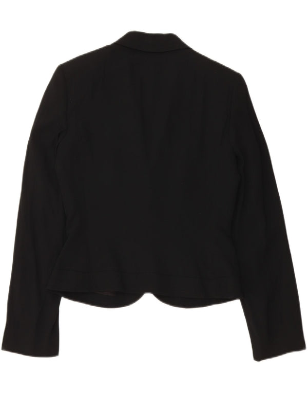 Seventy Womens Crop 1 Button Blazer Jacke IT 40 Small Schwarze Viskose