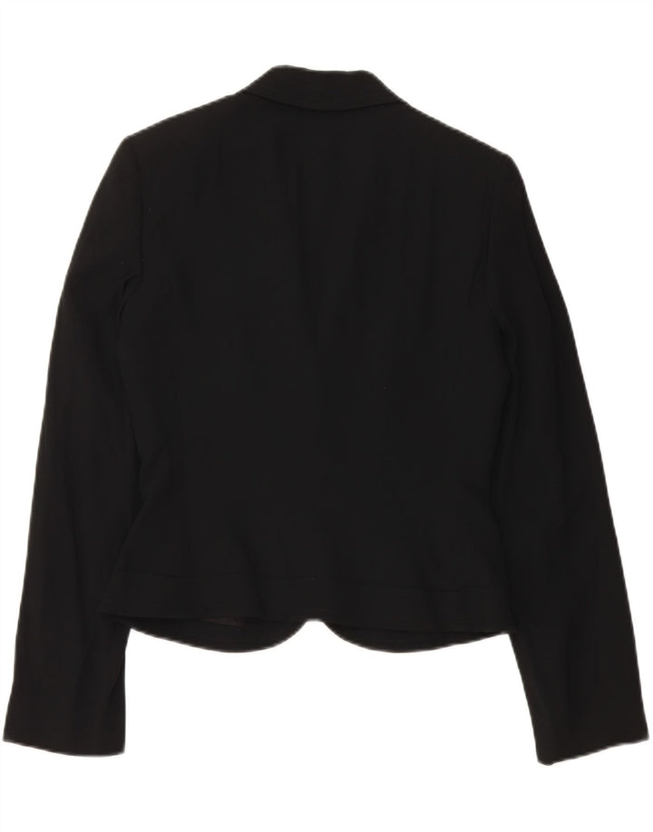 Seventy Womens Crop 1 Button Blazer Jacke IT 40 Small Schwarze Viskose