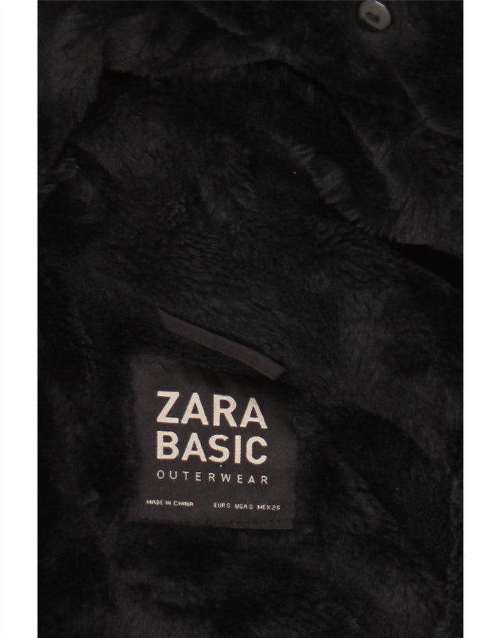 Zara Damen-Windbreaker-Mantel mit Kapuze, Gr. 10, Größe S, Schwarz