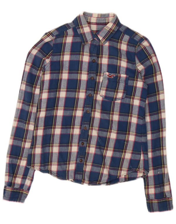 Hollister Womens Flannel Shirt UK 10 Mall Blau karierte Baumwolle
