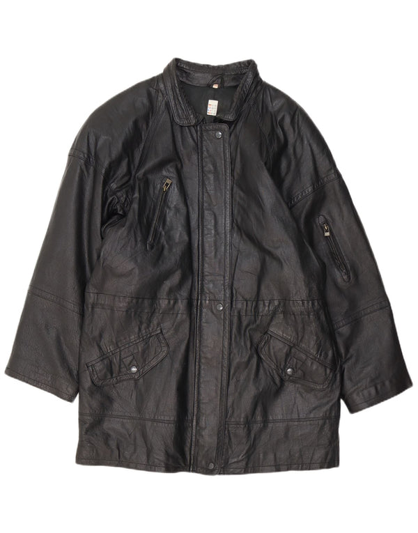 Vintage Damen Lederjacke EU 40 Medium Schwarz