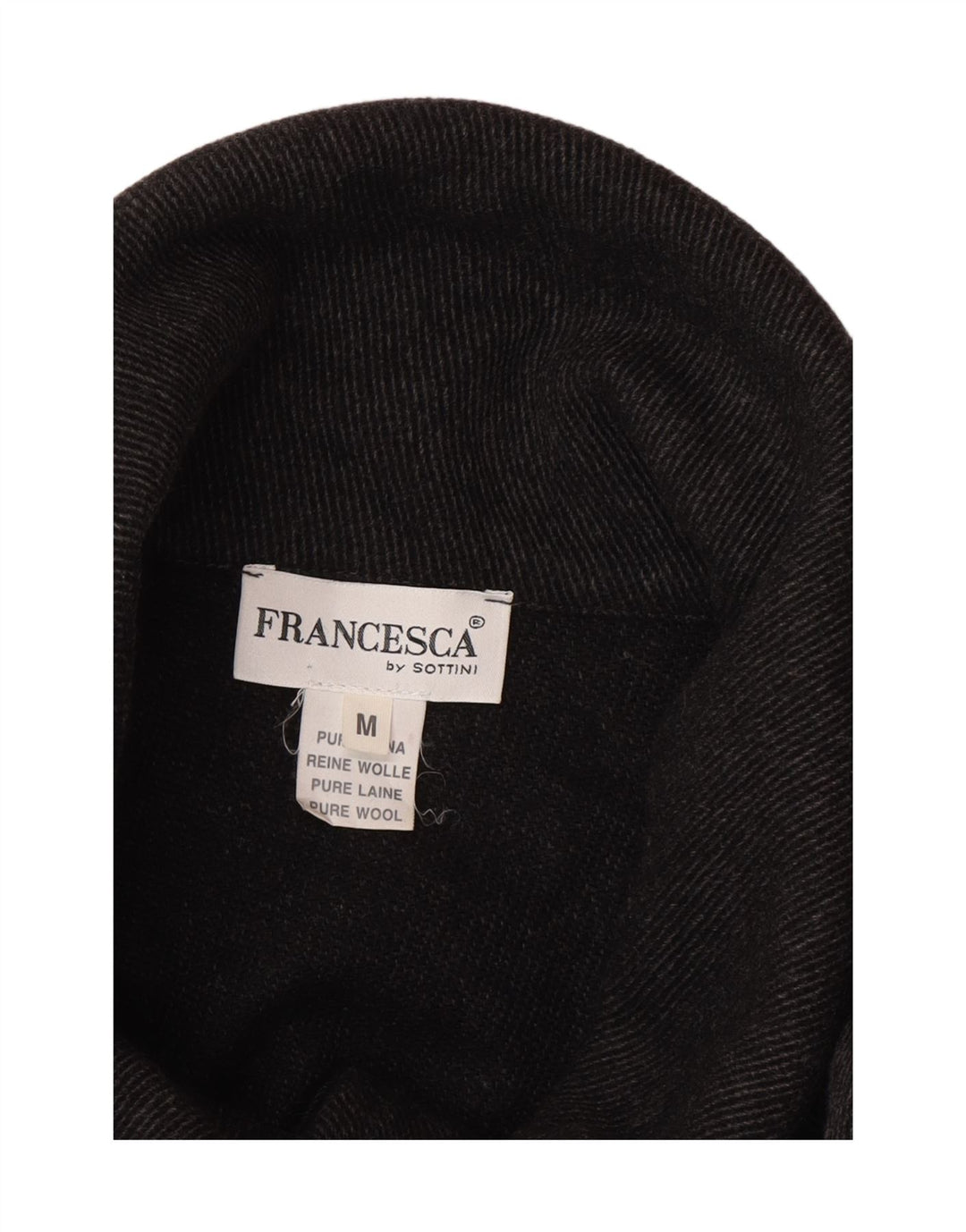 Francesca Damen Cape-Mantel UK 14 Mittelgraue Nadelstreifenwolle