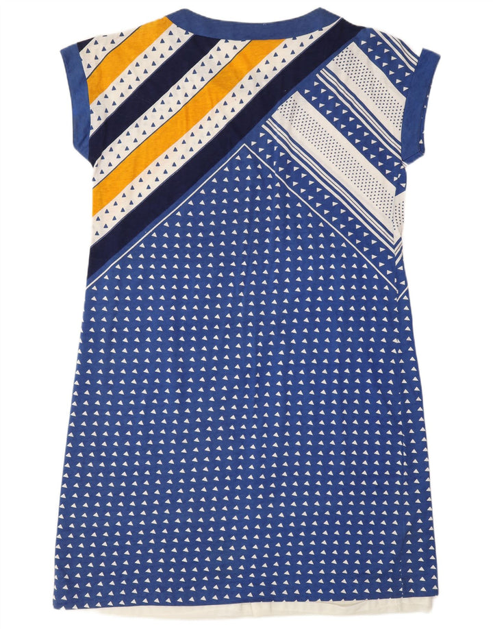 Romy Damen T-Shirt-Kleid UK 18 XL Blaues geometrisches Polyamid