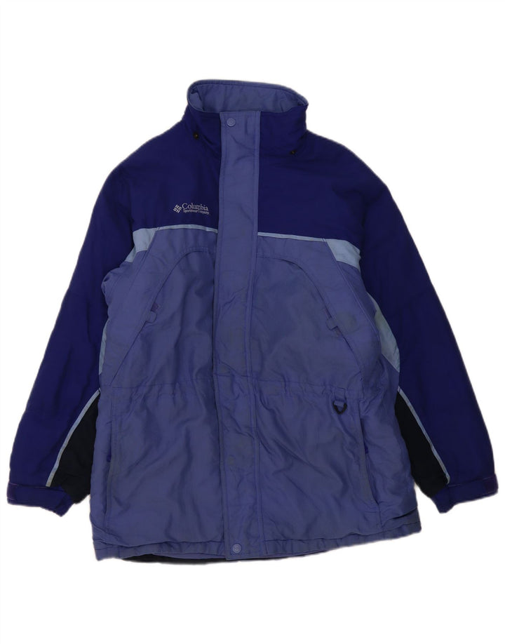 Columbia Jungen-Windbreaker-Jacke mit Grafik, 14–15 Jahre, blaues Colourblock-Nylon