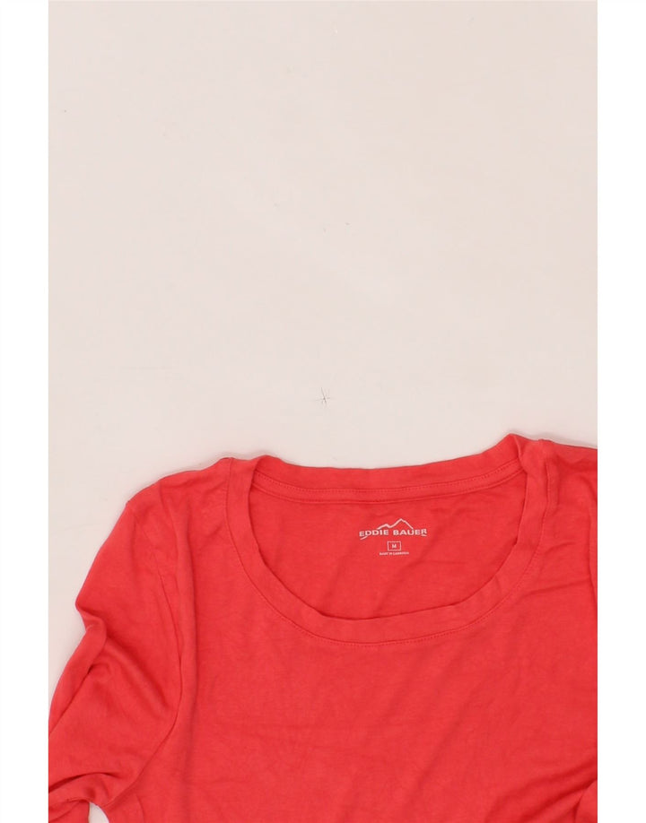 EDDIE BAUER Womens Top Long Sleeve UK 12 Medium Red Cotton Vintage Eddie Bauer and Second-Hand Eddie Bauer from Messina Hembry 
