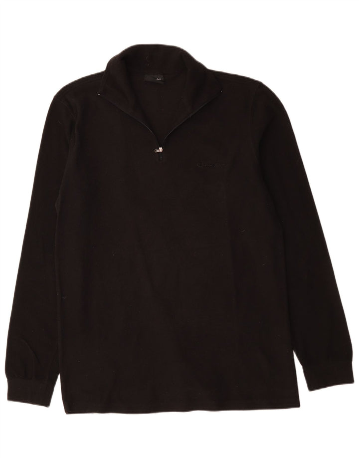 Champion Herren-Fleecepullover mit Reißverschluss, 2XL, schwarzes Polyester