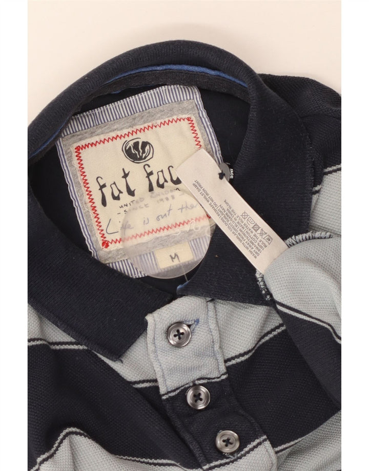 FAT FACE Herren-Poloshirt aus mittelblauer, gestreifter Baumwolle