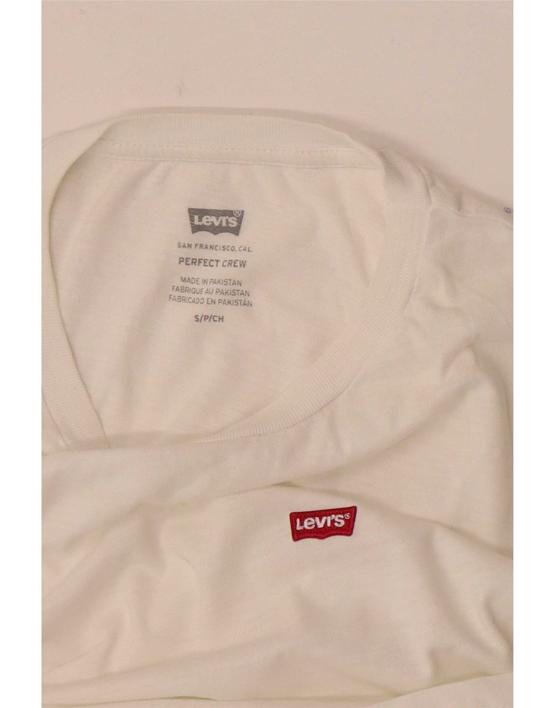 Levi's Damen Perfect Crew T-Shirt Top UK 10 Small Weiß