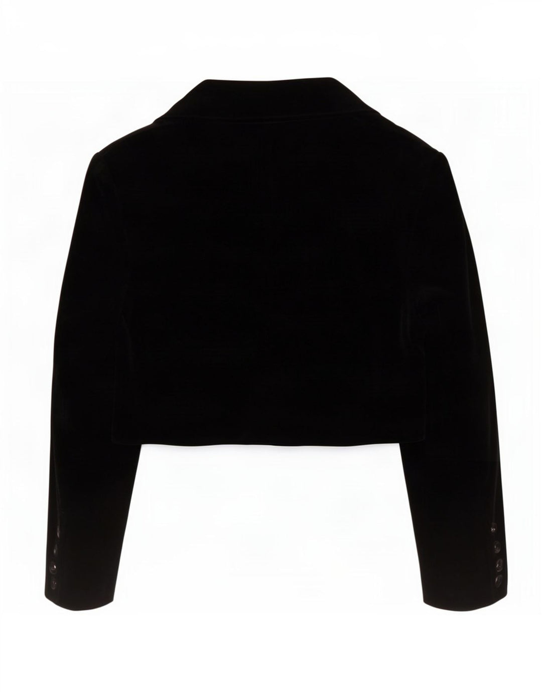 Benetton Damen 2-Knopf-Samt-Bolerojacke IT 48 XL Schwarz Modacryl