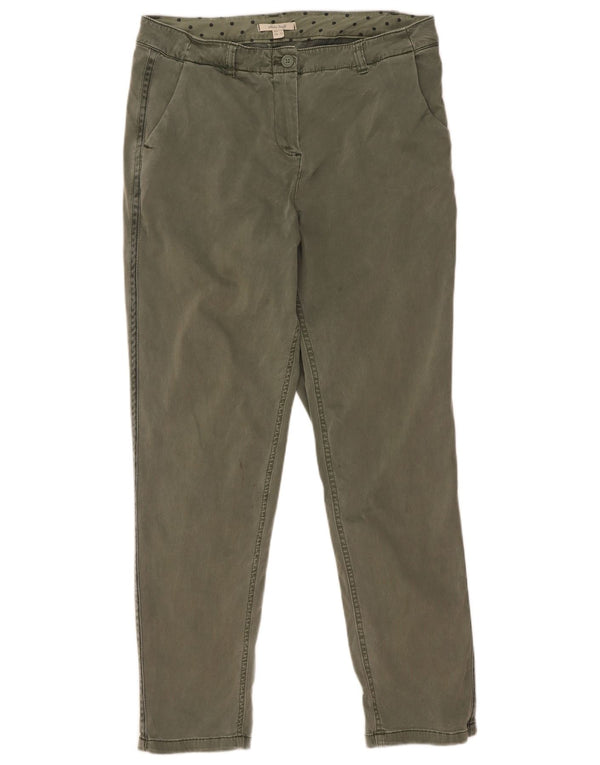 White Stuff Tapered Chino-Hose für Damen, UK 14, Größe L W34 L30, grüne Baumwolle