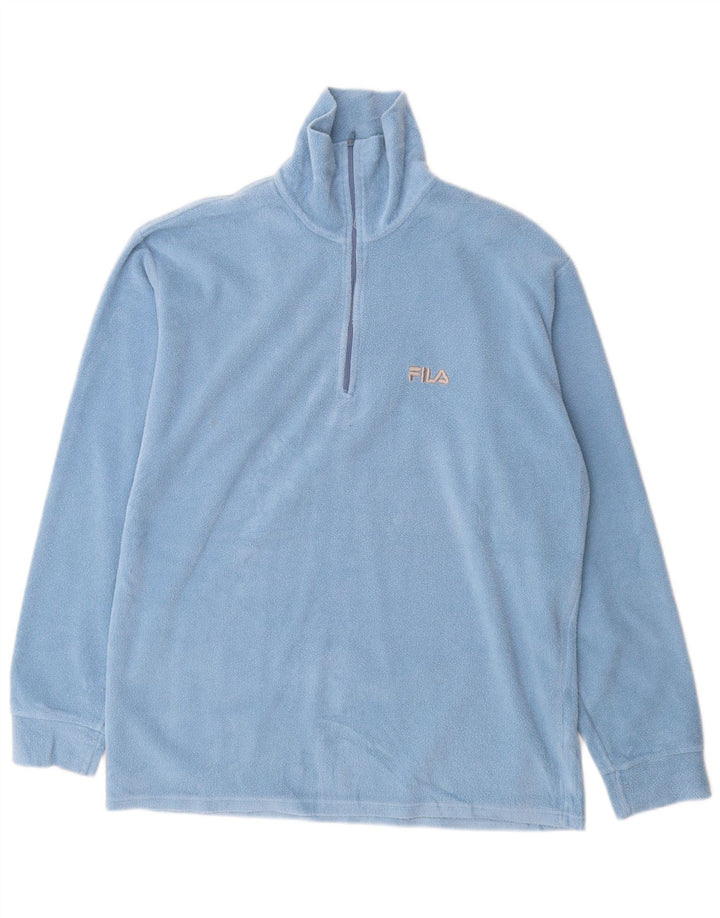 FILA Herren-Fleecepullover mit Reißverschluss, XL, Blau, Polyester