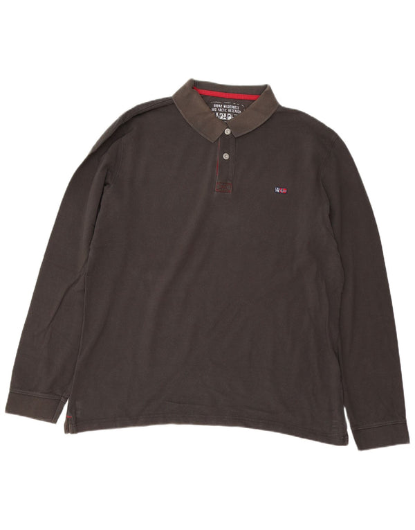 Napapijri Herren Langarm-Rugby-Poloshirt 2XL Grau