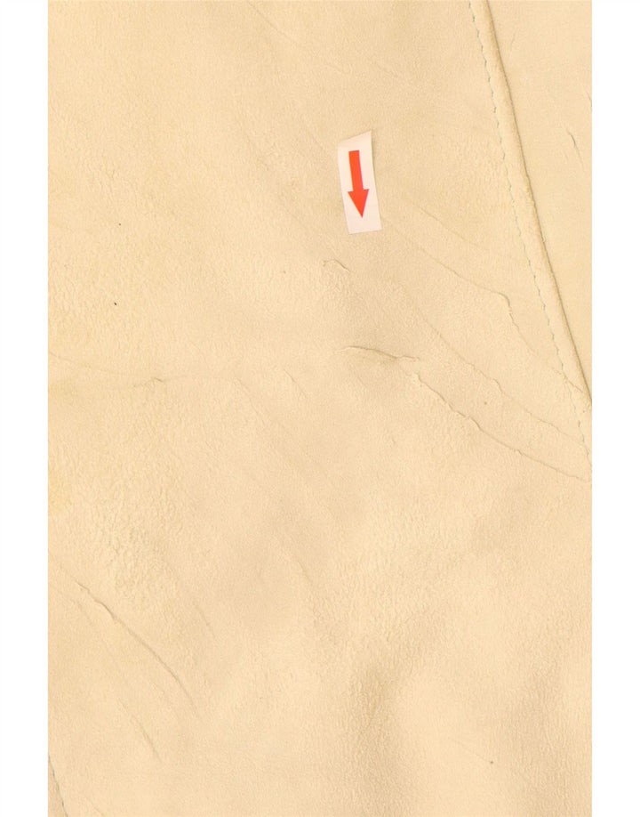 Vintage Damen Wildlederjacke UK 12 Medium Beige Leder