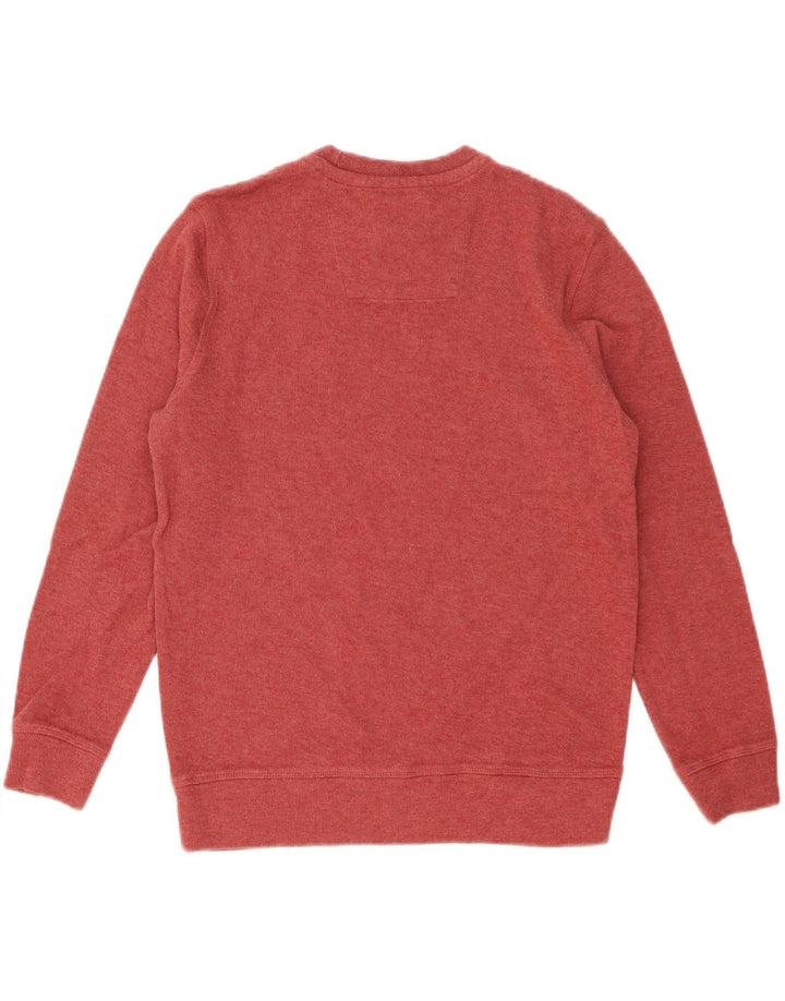 CREW CLOTHING Herren-Pullover mit Rundhalsausschnitt, mittelrote Baumwolle