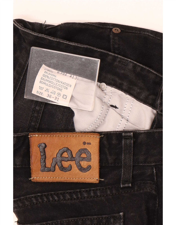 Lee Herren Tapered Jeans W36 L31 Schwarze Baumwolle