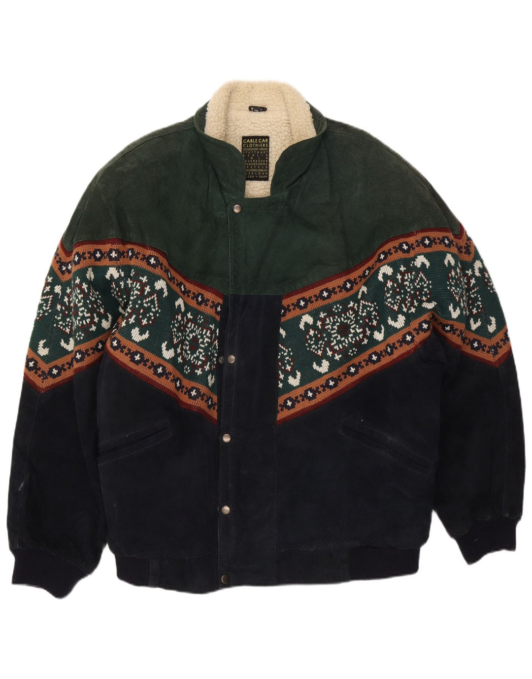 Cable Car Clothiers Herren Shearling Jacke UK 44 2XL Mehrfarbig Fair Isle
