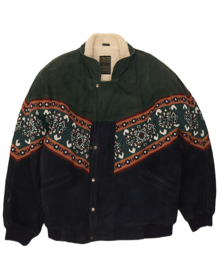 Cable Car Clothiers Herren Shearling Jacke UK 44 2XL Mehrfarbig Fair Isle