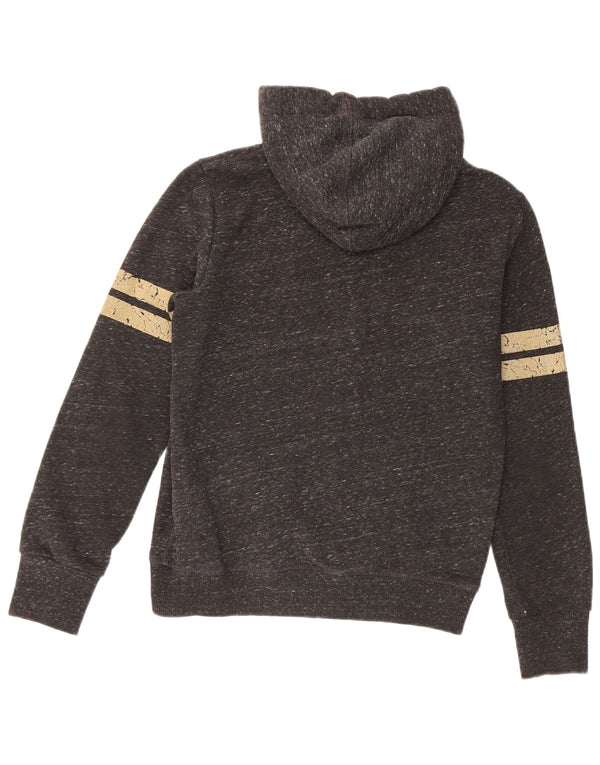 Superdry Graphic Hoodie-Pullover für Damen, UK 10, Größe S, schwarz gesprenkelte Baumwolle