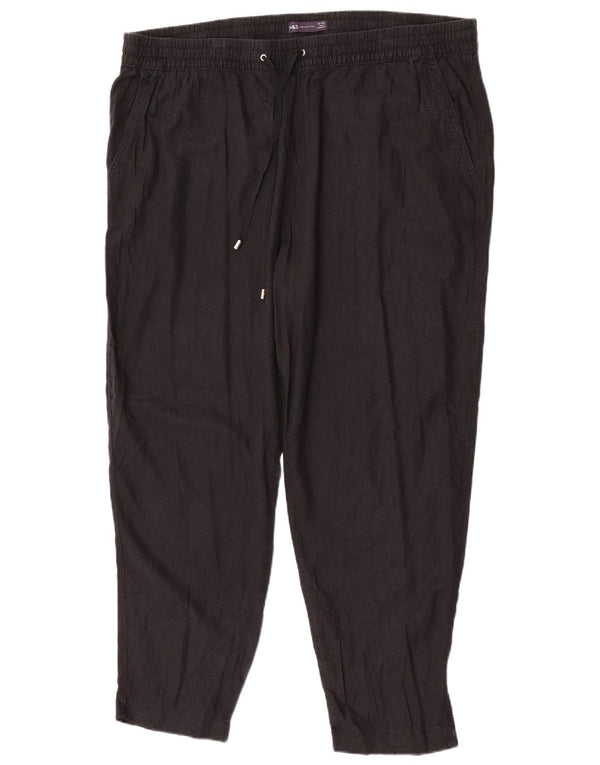 Marks & Spencer Damen Tapered Freizeithose UK 22 3XL W44 L29 Schwarz