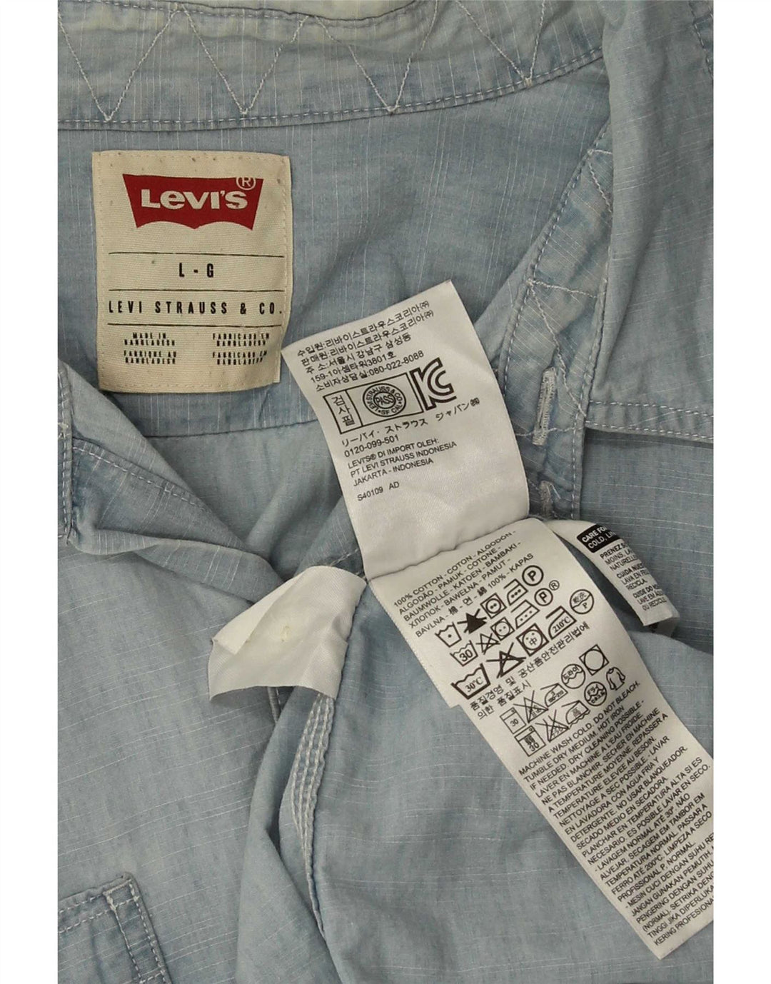 Levi's Herren-Jeanshemd, große blaue Baumwolle