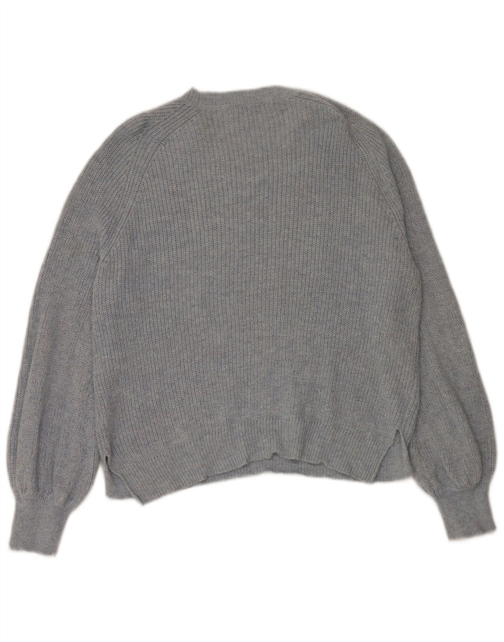 Marks & Spencer Damen-Pullover mit U-Boot-Ausschnitt, UK 16, Größe L, Blau, Polyamid