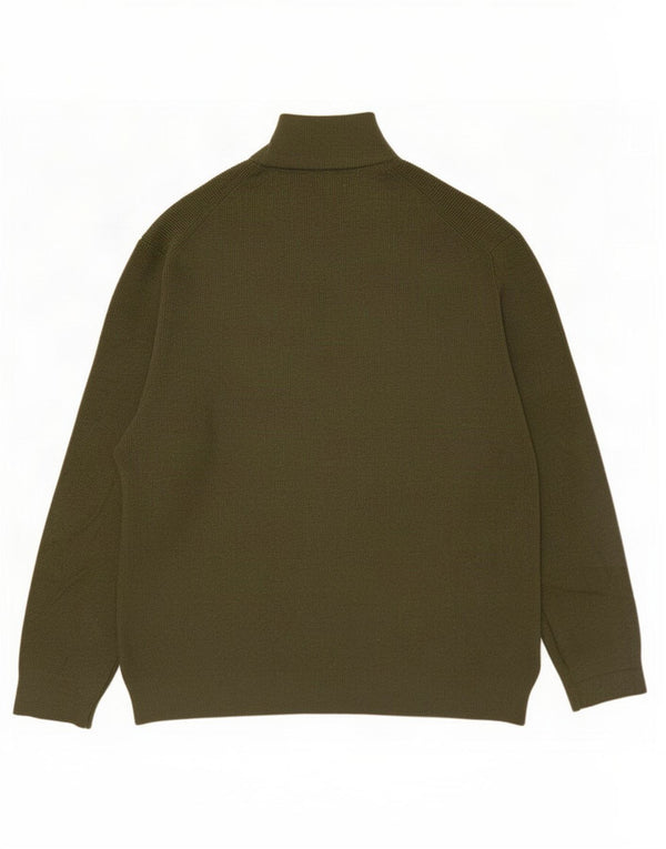 Marks & Spencer Herren-Pullover mit Reißverschluss am Hals, 2XL, Khaki, Baumwolle