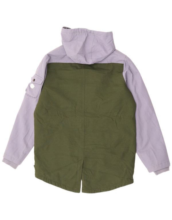 Vans Herren-Parka mit Kapuze, lockere Passform, Größe S, Khaki, Farbblockgröße 36