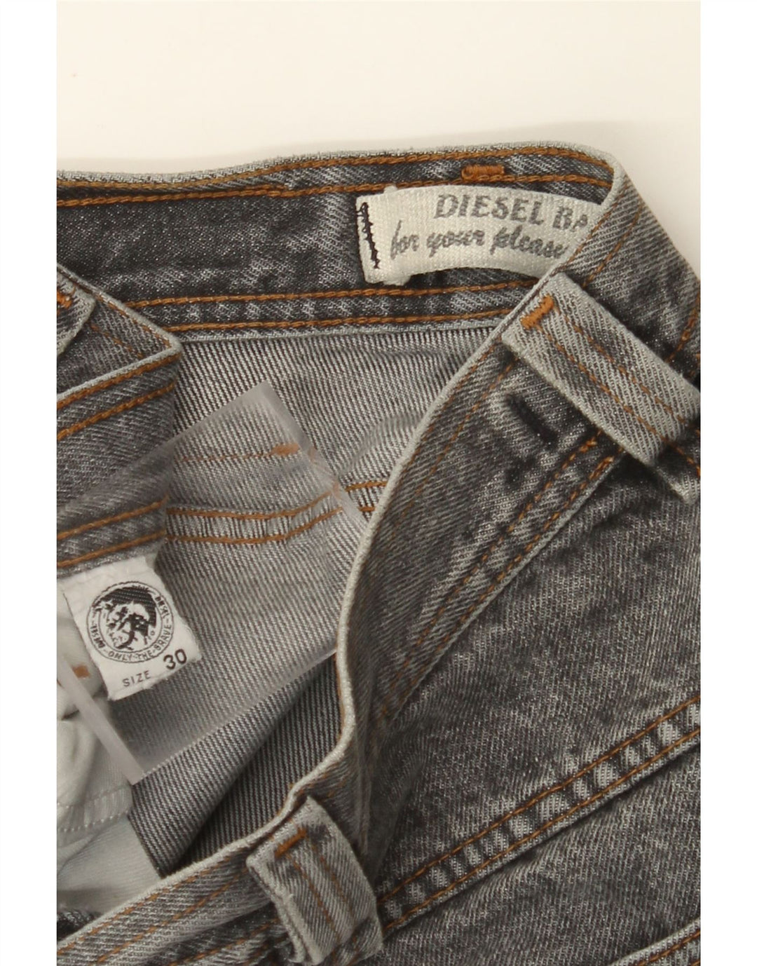 DIESEL Herren Tapered Jeans W30 L29 Graue Baumwolle