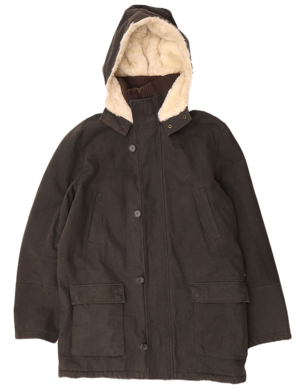 Monsoon Herren-Parka mit Kapuze, reguläre Passform, UK 42, XL, Khaki, Baumwolle
