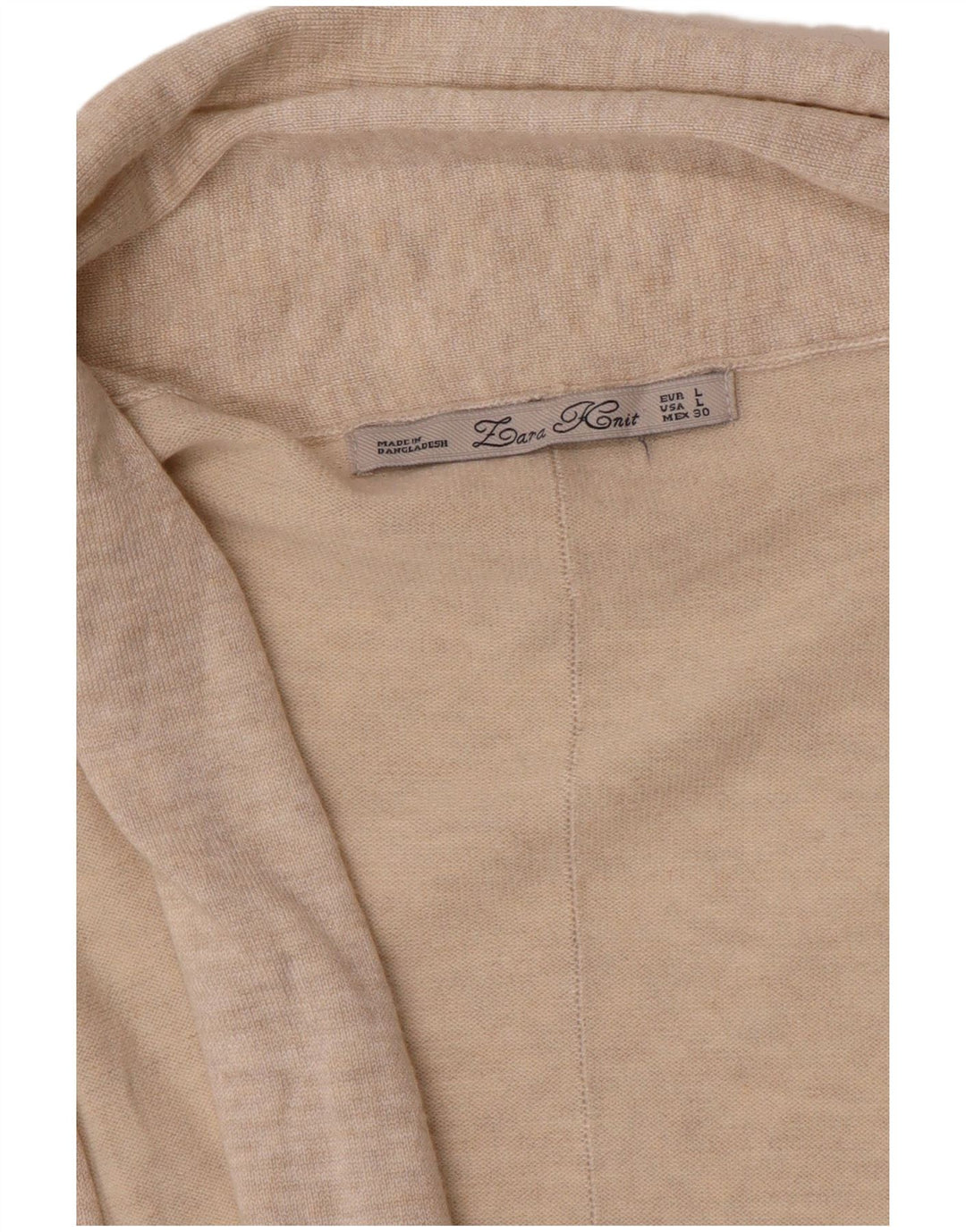Offener Strickjackenpullover für Damen von ZARA, Gr. 40, Größe L, Beige