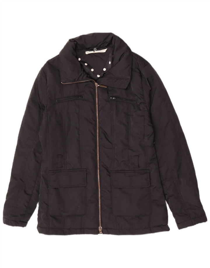 Tommy Hilfiger Damen Wattierte Jacke UK 16 Large Schwarz Nylon