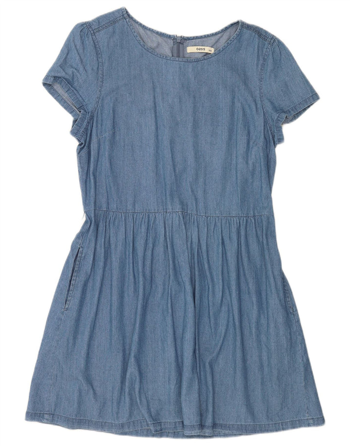 Oasis Damen Jeanskleid UK 14 Mittelblaue Baumwolle